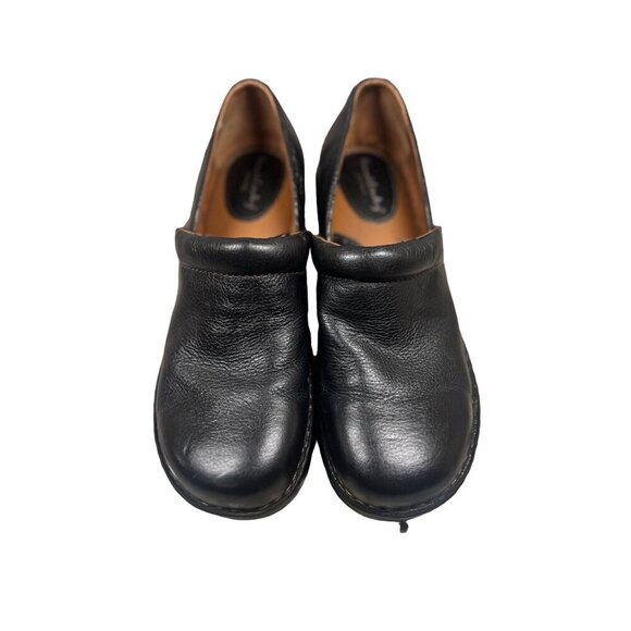 Brown's Landing Women's‎ Leather Slip-On Nursing Clogs Black Size 9 - Picture 3 of 7